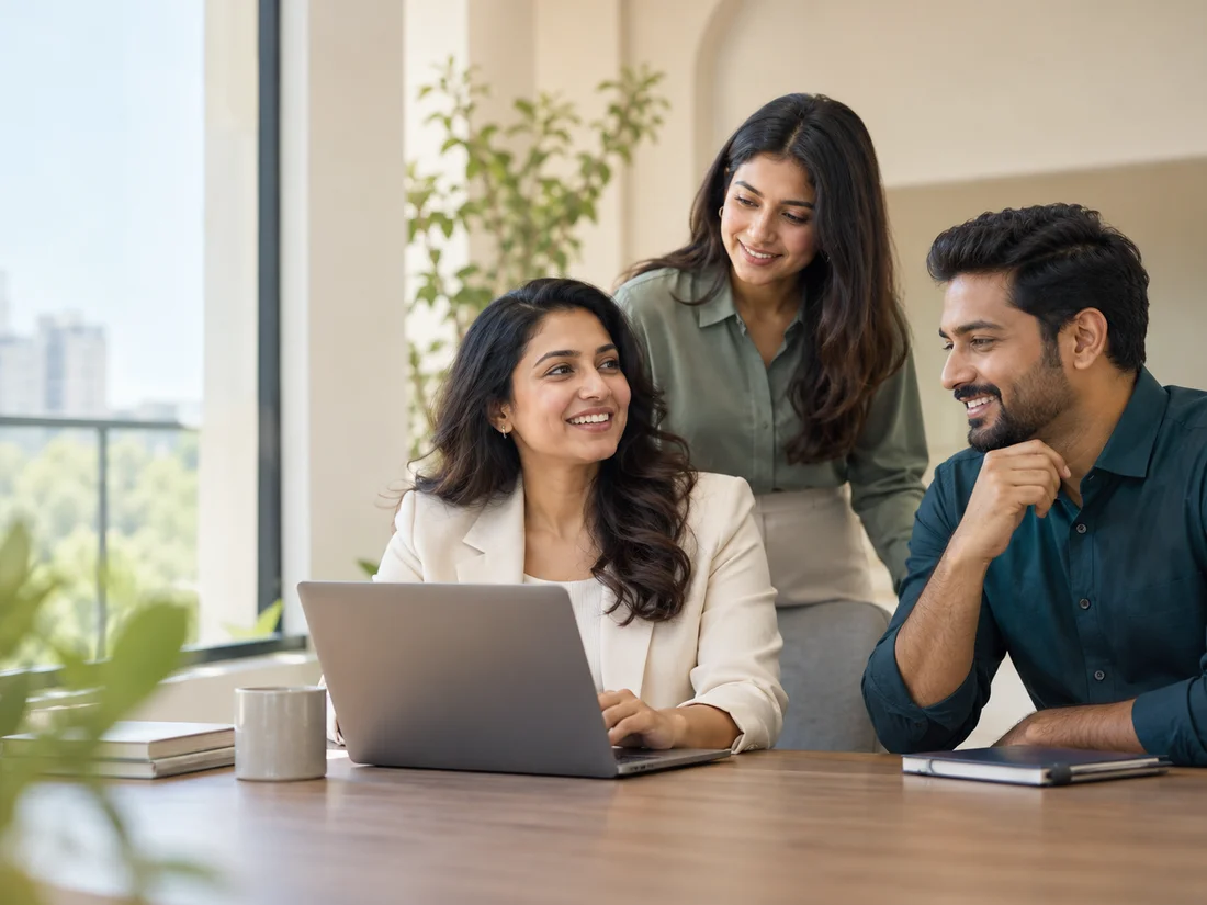 Illustrative team collaborating on a payroll handover
